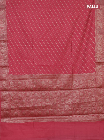 Semi chiniya saree mauve pink with woven buttas and woven border