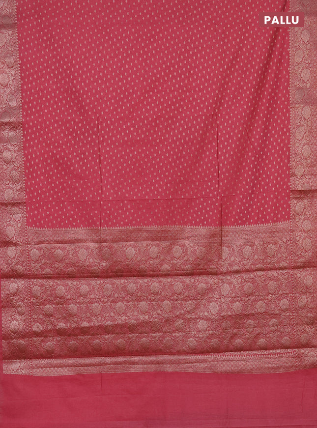 Semi chiniya saree mauve pink with woven buttas and woven border