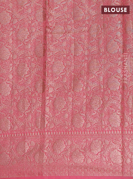 Semi chiniya saree mauve pink with woven buttas and woven border