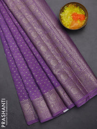 Semi chiniya saree lavender with woven buttas and woven border