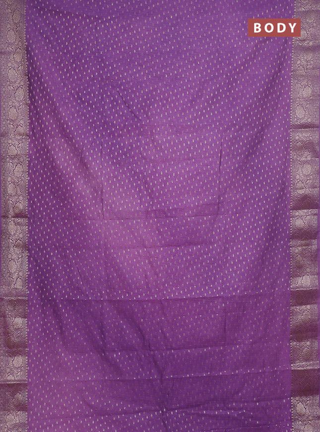 Semi chiniya saree lavender with woven buttas and woven border