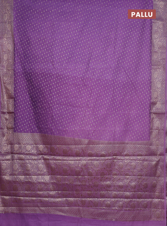 Semi chiniya saree lavender with woven buttas and woven border