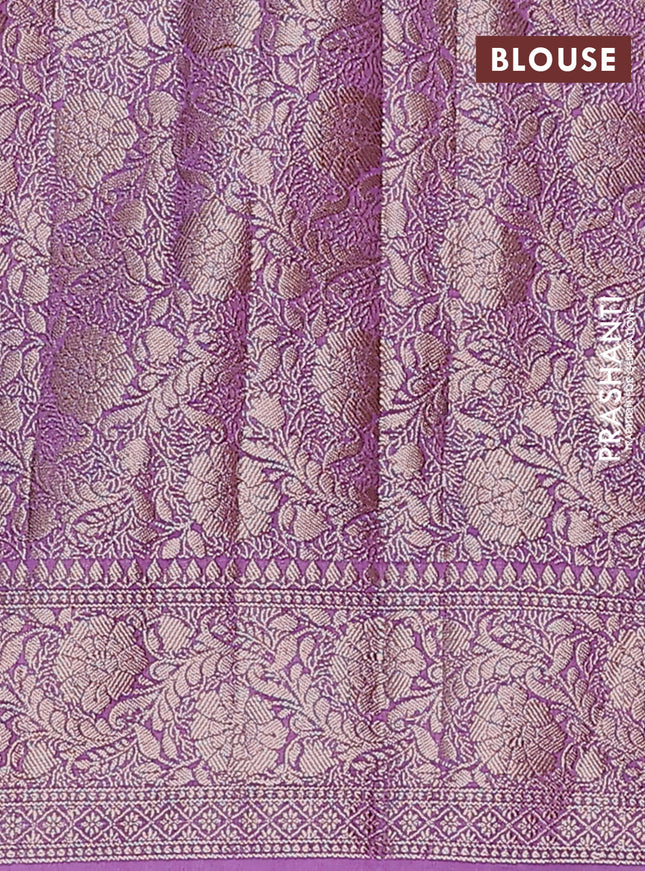 Semi chiniya saree lavender with woven buttas and woven border
