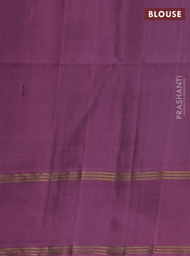 Pure soft silk saree navy blue and mauve pink with zari woven floral buttas and rettapet zari woven border