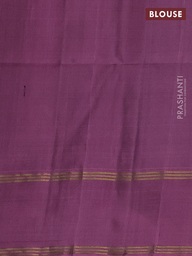 Pure soft silk saree navy blue and mauve pink with zari woven floral buttas and rettapet zari woven border
