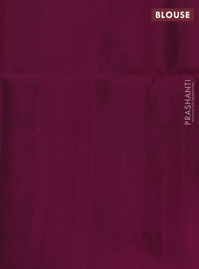 Pure soft silk saree magenta pink with zari woven annam buttas in borderless style