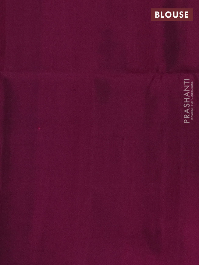Pure soft silk saree magenta pink with zari woven annam buttas in borderless style