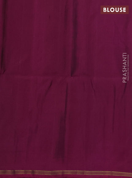 Pure soft silk saree purple with allover zari weaves and paisley zari woven butta border