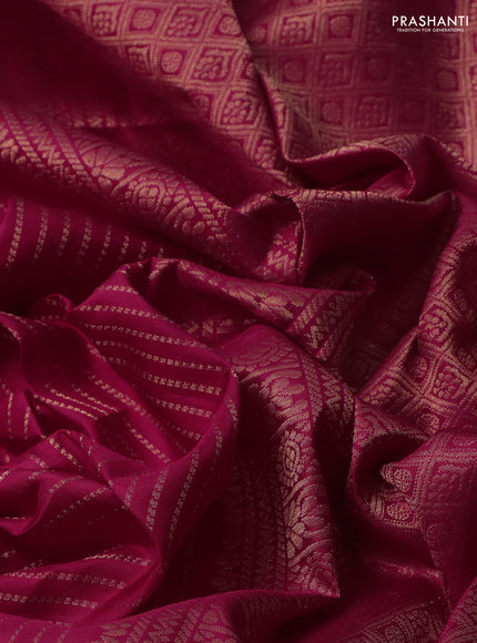 Pure soft silk saree red with allover zari weaves and paisley zari woven butta border