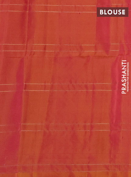 Pure soft silk saree dual shade of pinkish yellow with allover zari checks & buttas in borderless style