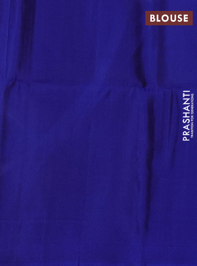 Pure soft silk saree royal blue with allover zari weaves and zari woven butta border