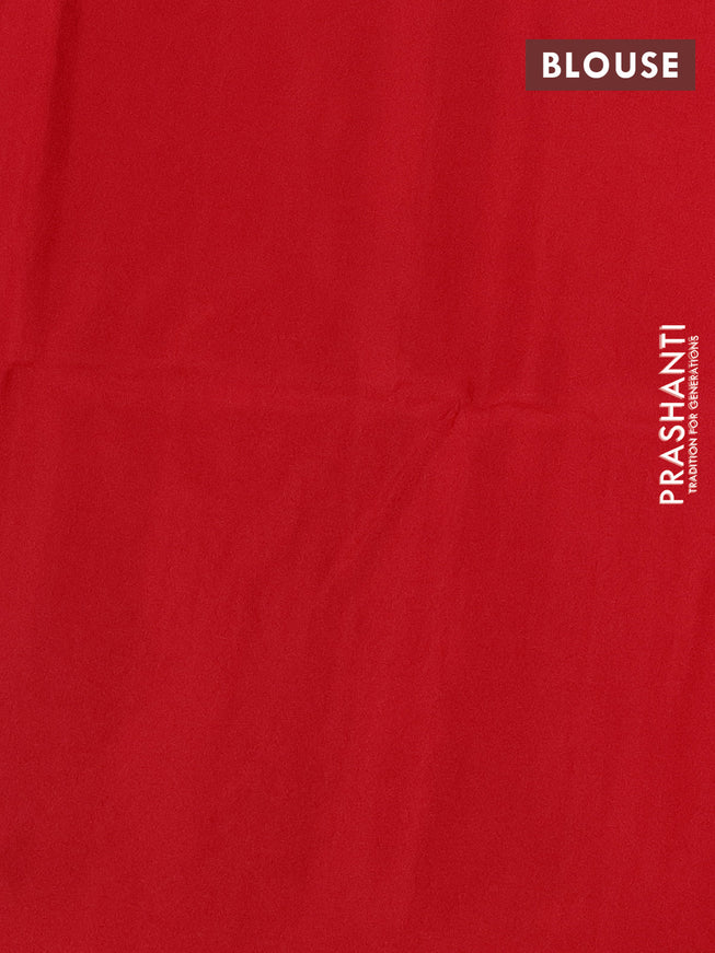 Pure soft silk saree red with allover zari weaves and zari woven butta border