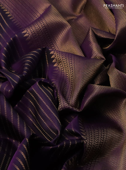 Pure soft silk saree violet with allover zari weaves and zari woven butta border
