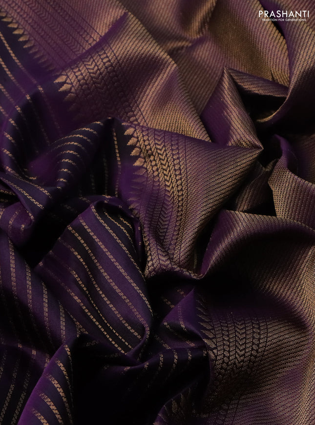 Pure soft silk saree violet with allover zari weaves and zari woven butta border