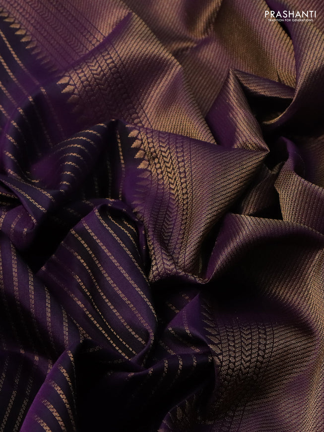 Pure soft silk saree violet with allover zari weaves and zari woven butta border