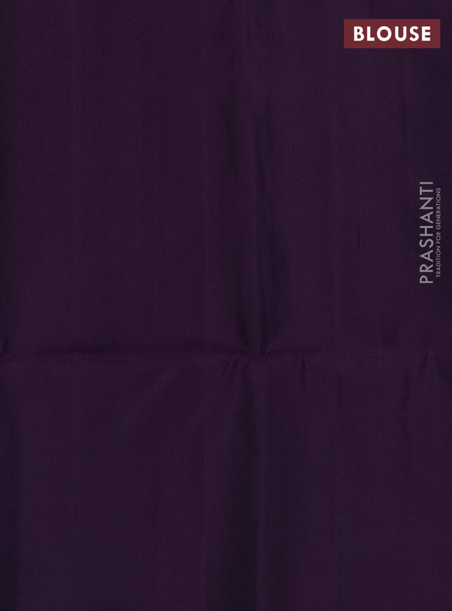 Pure soft silk saree violet with allover zari weaves and zari woven butta border