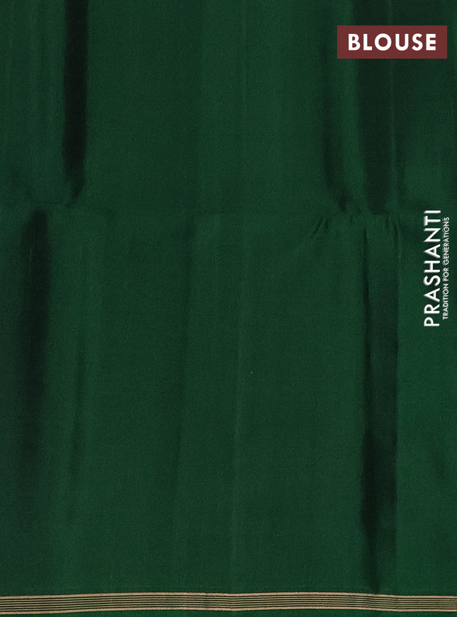 Pure soft silk saree green with allover zari weaves and zari woven butta border