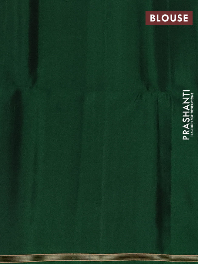 Pure soft silk saree green with allover zari weaves and zari woven butta border