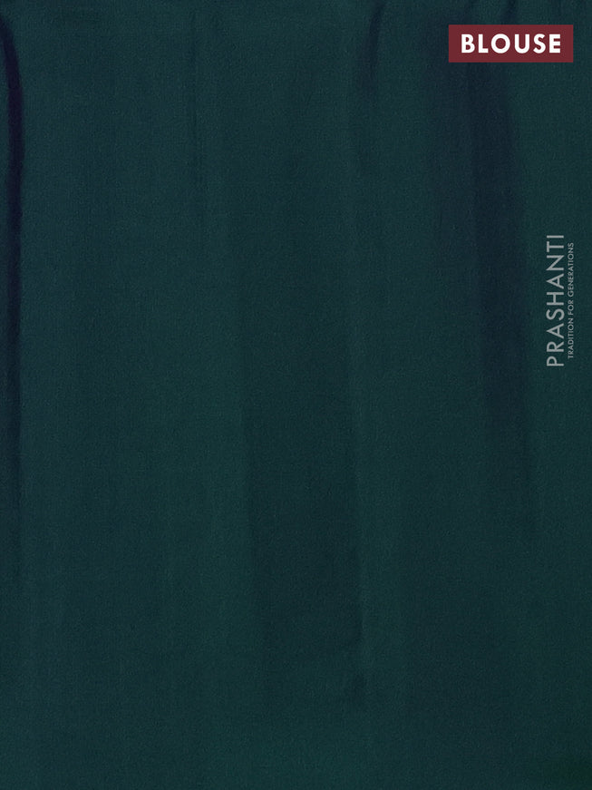 Pure soft silk saree dual shade of bluish green with allover zari weaves and zari woven floral butta border