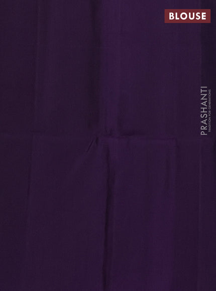 Pure soft silk saree violet with allover zari weaves and zari woven floral butta border