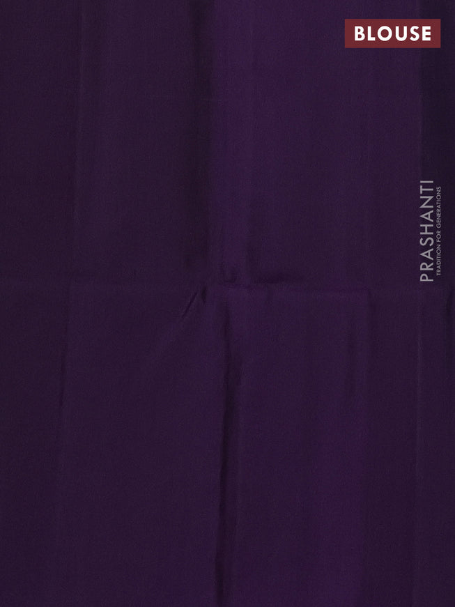 Pure soft silk saree violet with allover zari weaves and zari woven floral butta border