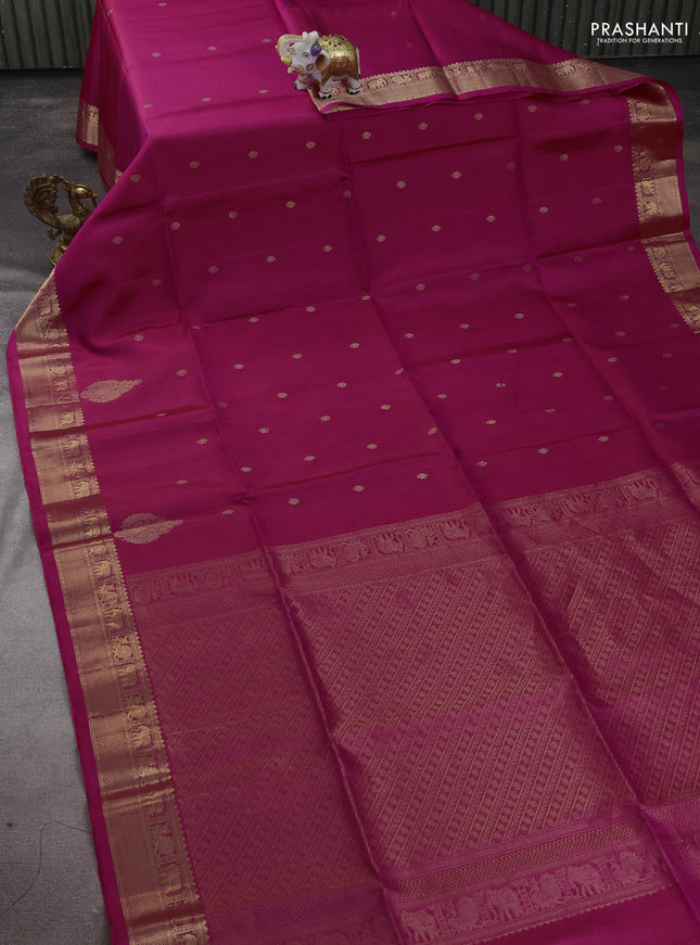 Pure soft silk saree pink with zari woven buttas and zari woven border