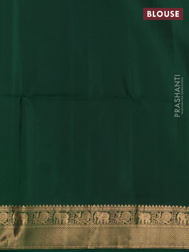 Pure soft silk saree green with zari woven buttas and zari woven border