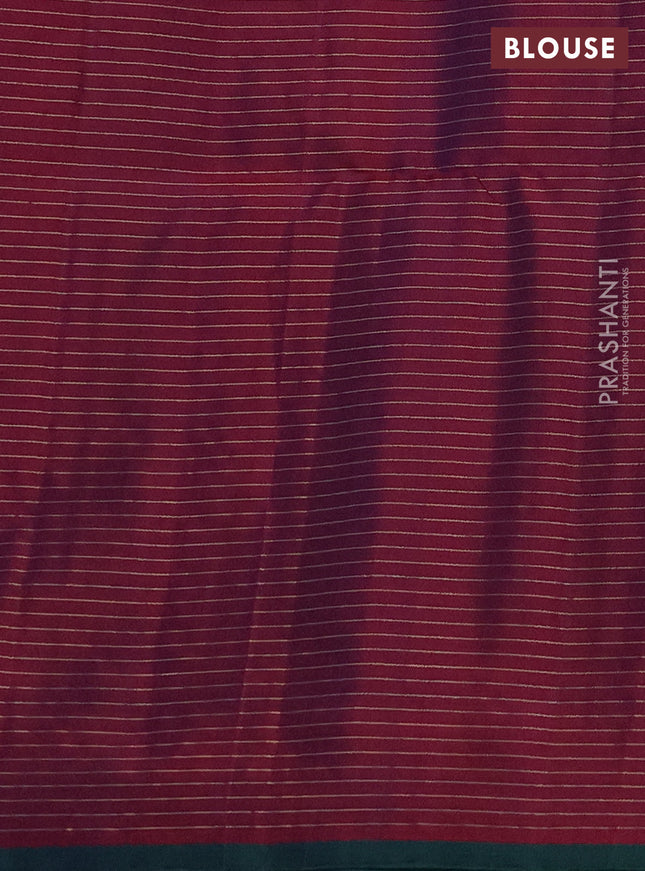 Pure soft silk saree dual shade of maroon with allover zari checks & buttas and piping border