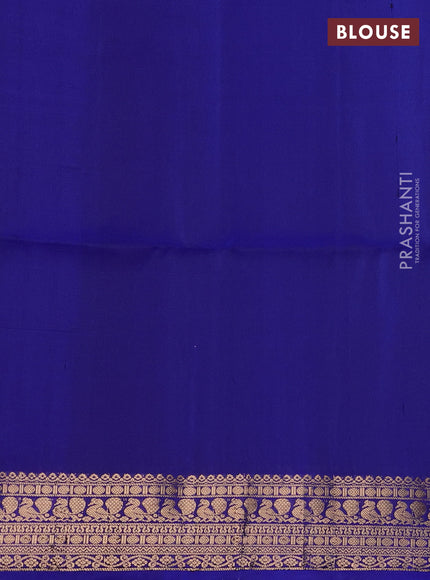 Pure soft silk saree blue with zari woven buttas and zari woven border