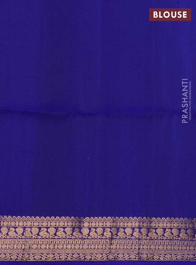 Pure soft silk saree blue with zari woven buttas and zari woven border
