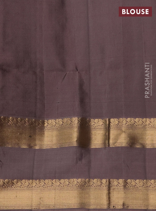 Pure soft silk saree deep maroon and pastel brown with zari woven buttas and rettapet zari woven border