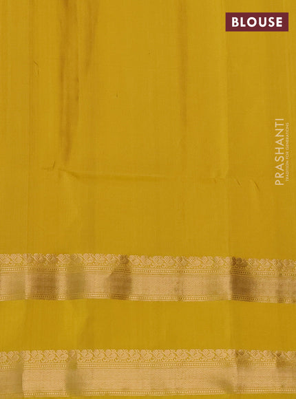 Pure soft silk saree beige with zari woven buttas and rettapet zari woven border