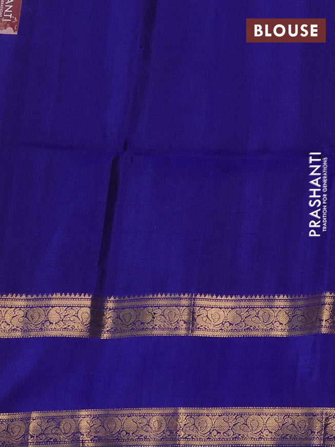 Pure soft silk saree royal blue with zari woven buttas and rettapet zari woven border
