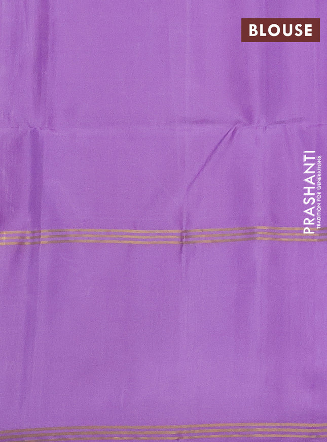 Pure soft silk saree lavender with zari woven buttas and rettapet zari woven border