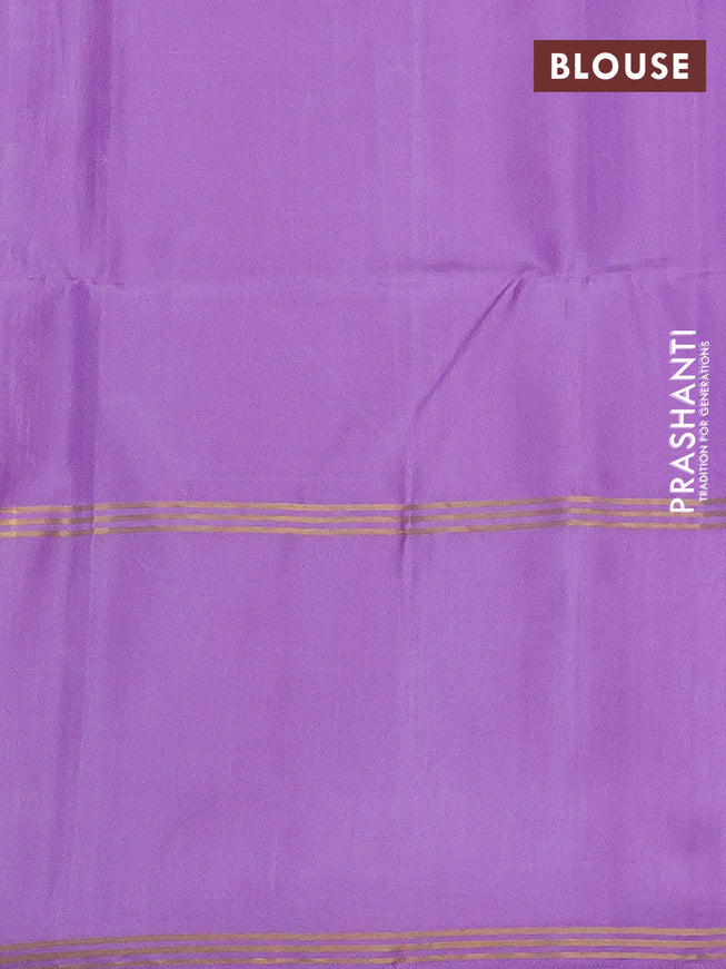 Pure soft silk saree lavender with zari woven buttas and rettapet zari woven border