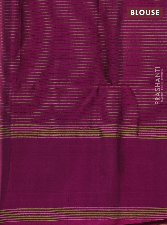 Pure soft silk saree purple with allover zari checks & buttas and rettapet zari woven border