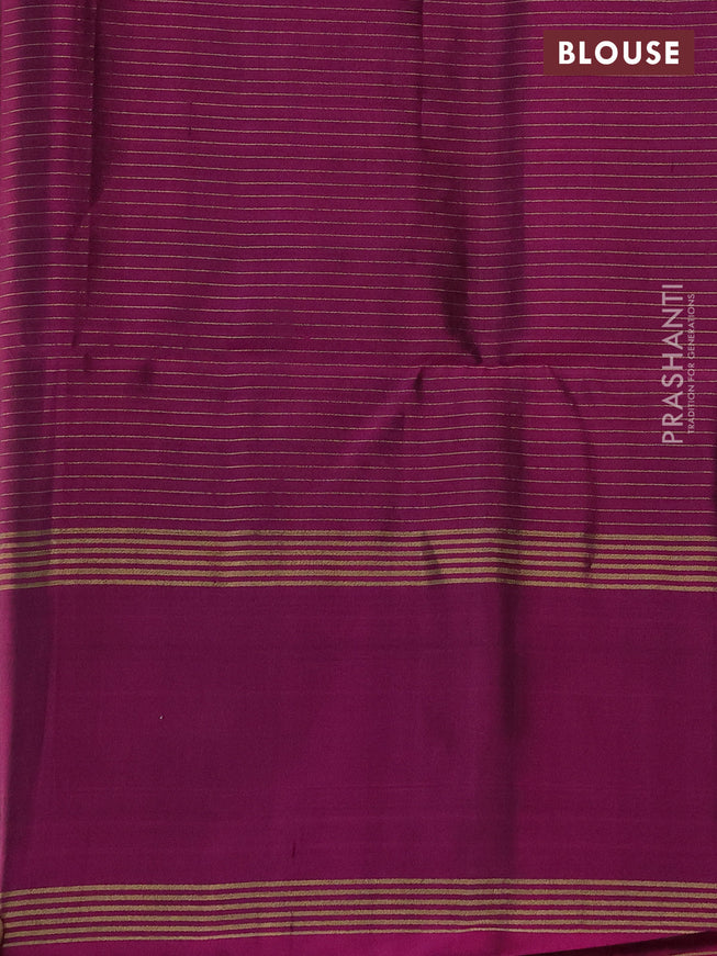 Pure soft silk saree purple with allover zari checks & buttas and rettapet zari woven border