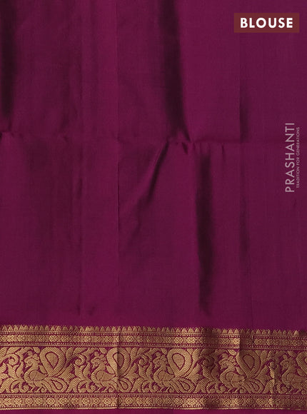 Pure soft silk saree dark mustard and purple with zari woven buttas and zari woven border