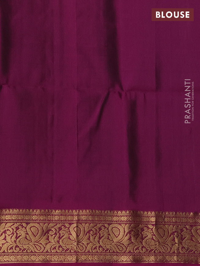 Pure soft silk saree dark mustard and purple with zari woven buttas and zari woven border