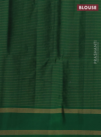 Pure soft silk saree maroon and green wth allover zari checked pattern and rettapet zari woven border