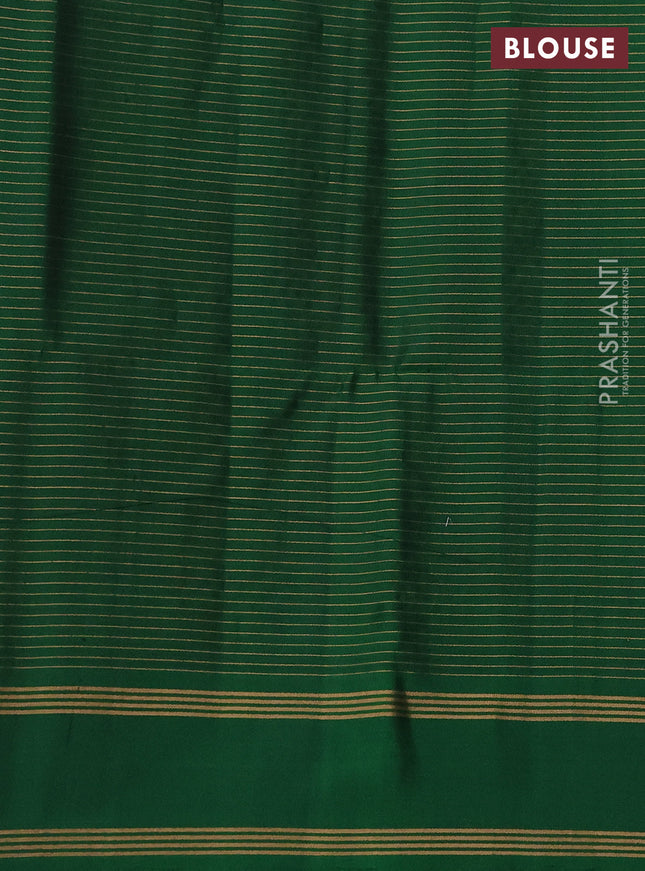 Pure soft silk saree maroon and green wth allover zari checked pattern and rettapet zari woven border