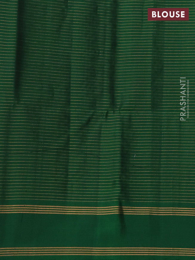 Pure soft silk saree maroon and green wth allover zari checked pattern and rettapet zari woven border