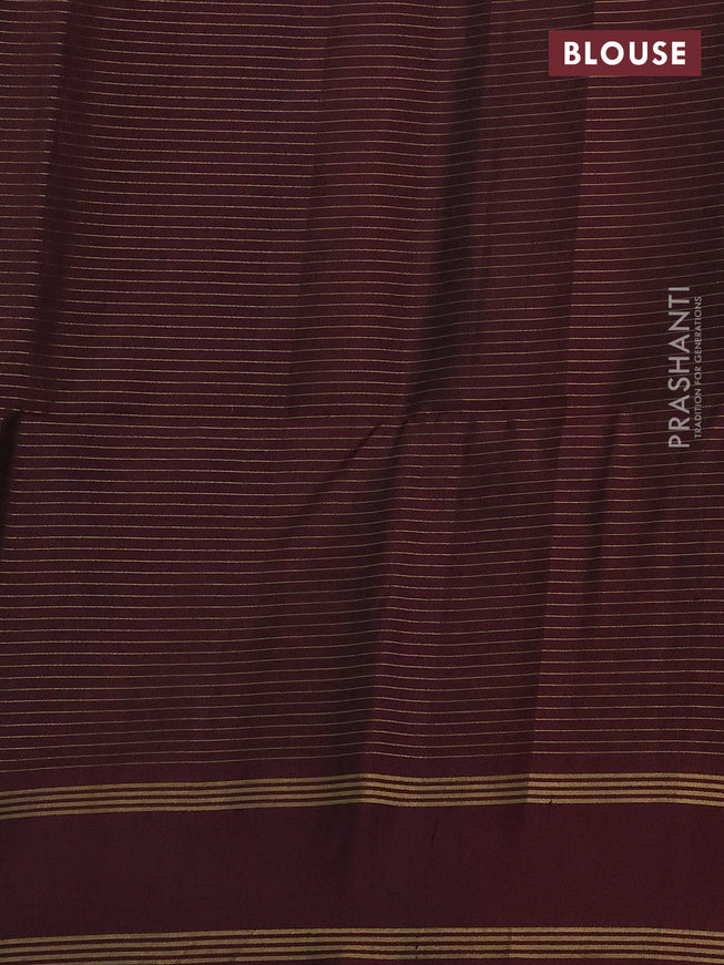 Pure soft silk saree rust shade and deep maroon wth allover zari checked pattern and rettapet zari woven border