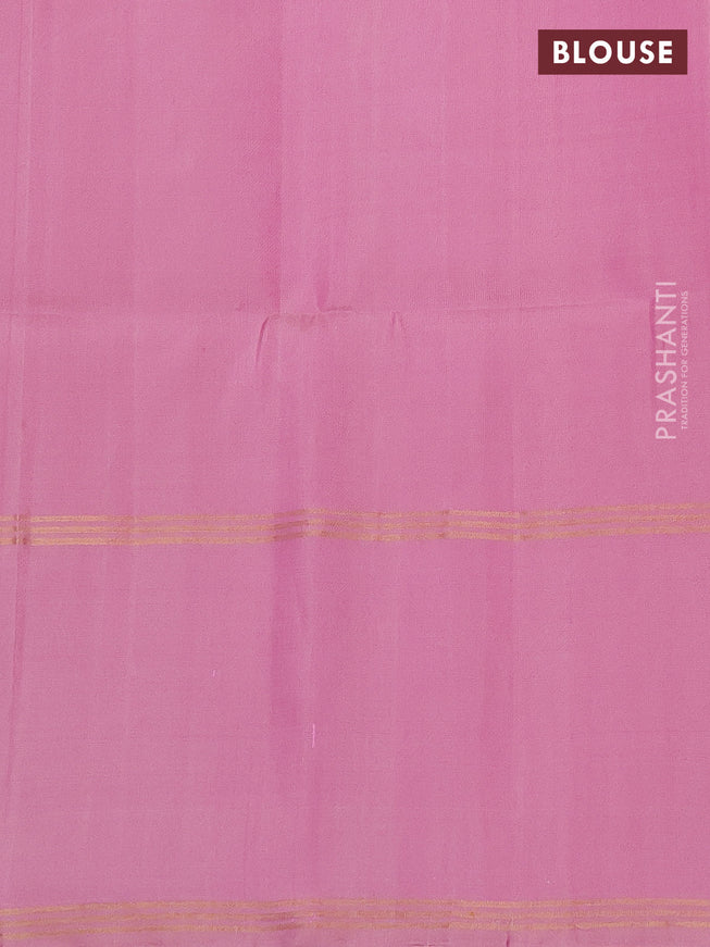 Pure soft silk saree light pink with floral zari woven buttas and rettapet zari woven border
