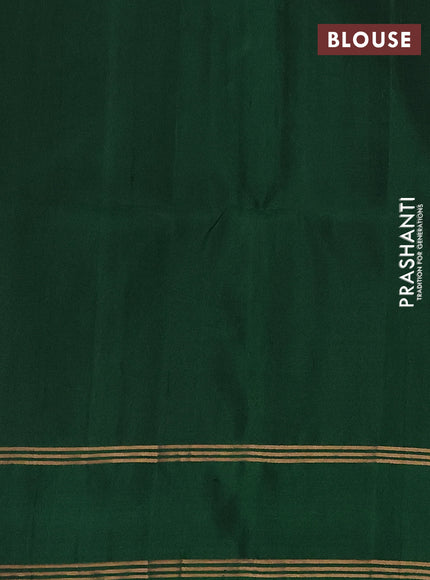 Pure soft silk saree maroon and green with zari woven buttas and rettapet zari woven border