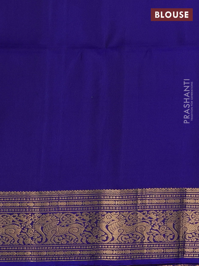 Pure soft silk saree royal blue with zari woven buttas and zari woven border