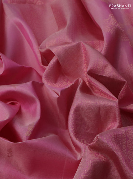 Pure soft silk saree light pink with zari woven buttas and zari woven border