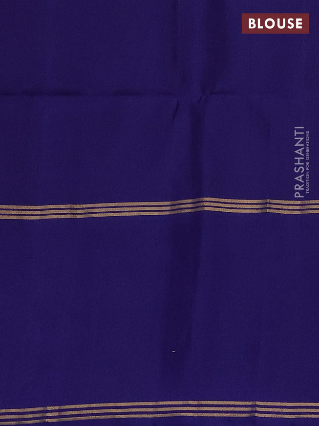 Pure soft silk saree dual shade of green and blue with zari woven buttas and rettapet zari woven border