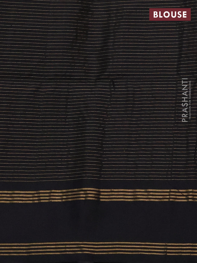 Pure soft silk saree maroon and black with allover zari checked pattern and rettapet zari woven border