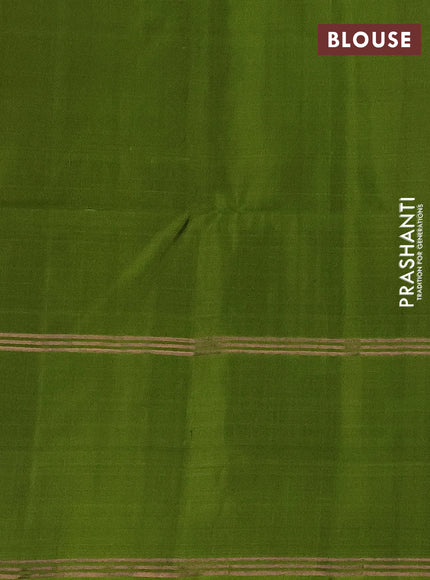 Pure soft silk saree maroon and light green with allover zari weaves and rettapet zari woven border